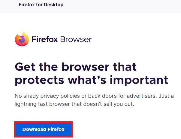 Scarica il browser Firefox dal sito ufficiale