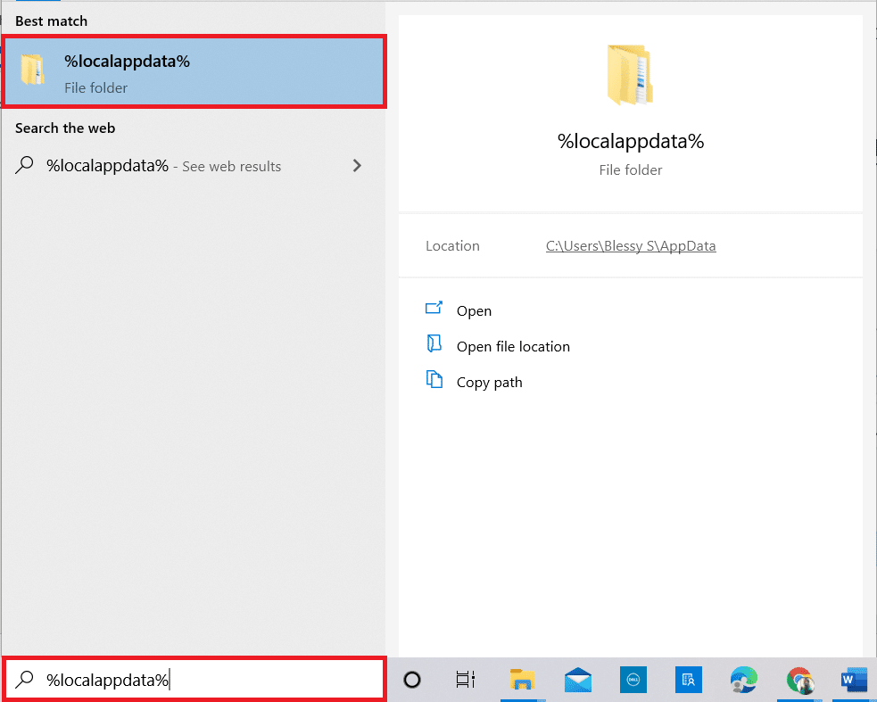 Apri la cartella AppData Local. Risolto il problema con l'assenza di suono in Firefox su Windows 10