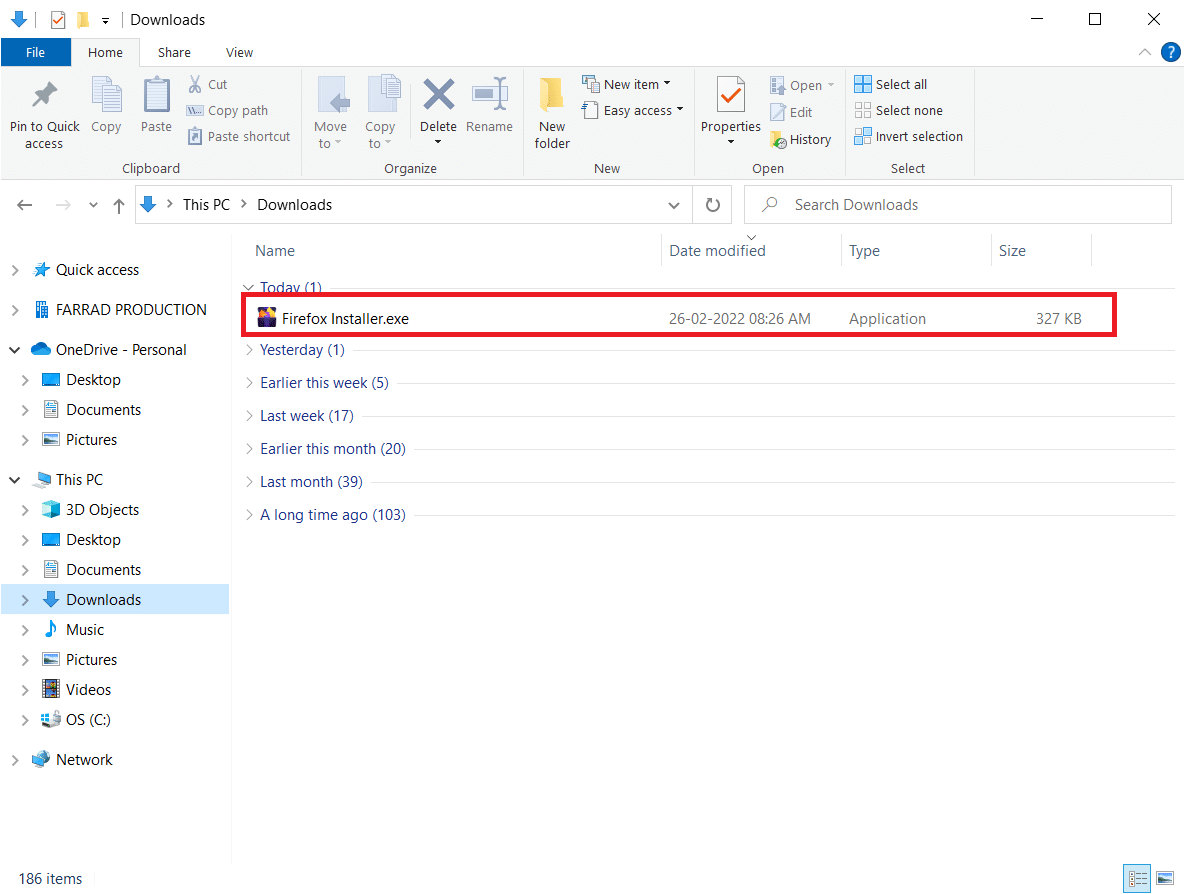 navegue até Downloads e inicie o arquivo do instalador. Corrigir sem som no Firefox no Windows 10