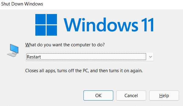 Klik pada opsi OK dan sistem Anda akan restart dalam beberapa detik lagi. | cara memaksa keluar dari program di Windows 11