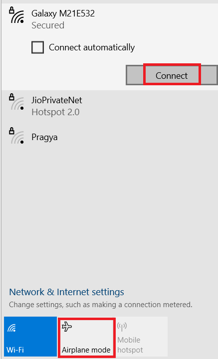 Fare clic sul pulsante Connetti. Correggi l'errore di connessione di rete 0x00028002