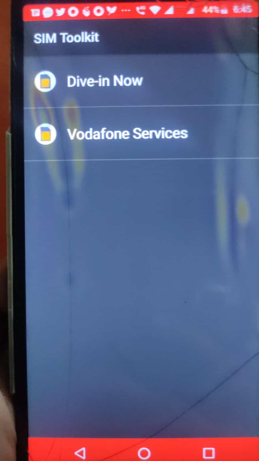 Vodafone SIM 툴킷 옵션