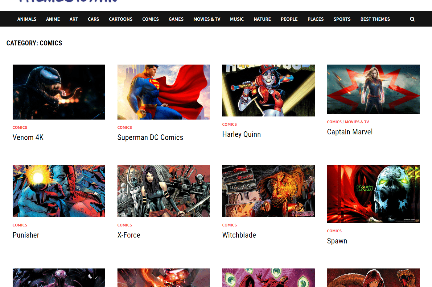 categoria fumetti | temi gratuiti di Windows 10