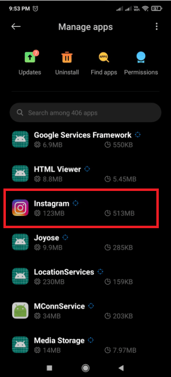 Recherchez Instagram et ouvrez-le