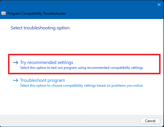 جرب الإعدادات الموصى بها. توقف برنامج Fix Microsoft Setup Bootstrapper عن العمل