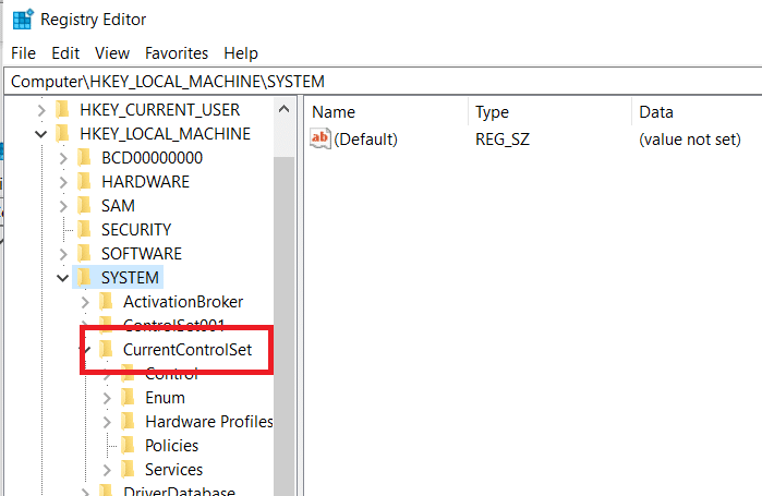 CurrentControlSet으로 이동합니다. Microsoft 설치 부트스트래퍼가 작동을 멈춘 문제 수정