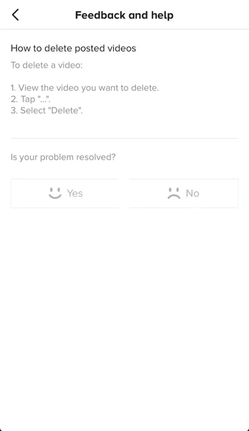 이 이미지는 문제가 해결되지 않은 상태로 남아 있으면 피드백을 추가할 수 있는 옵션을 보여줍니다. TikTok 지원에 연락하는 방법