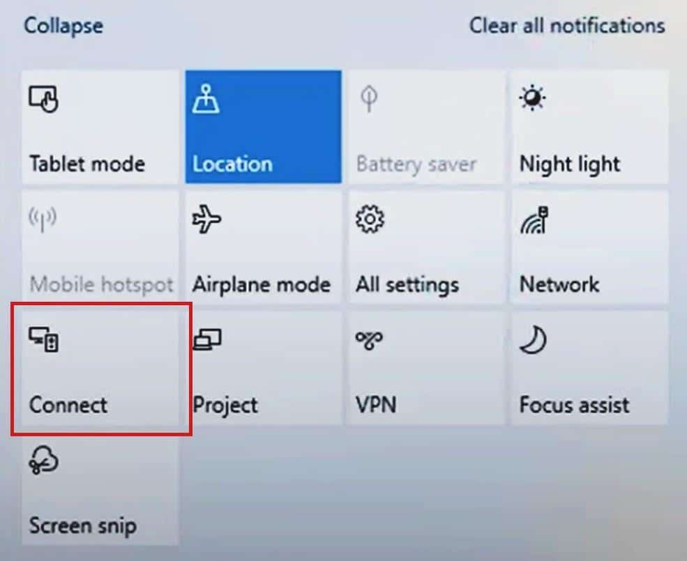 menu des notifications. Comment diffuser sur Amazon Firestick à partir d'un PC Windows 10