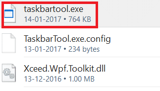 ดับเบิลคลิก taskbartool.exe วิธีทำให้ทาสก์บาร์โปร่งใสใน Windows 10