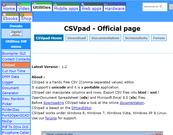 Sito ufficiale per CSVPad. Il miglior editor CSV per Windows