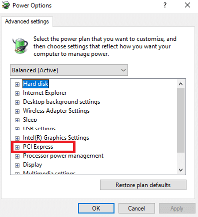 expanda a opção PCI Express. Corrigir o erro de download do Windows Update 0x800f0984 2H1