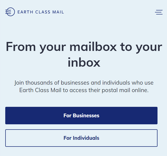 Situs resmi Earth Class Mail. Layanan Gratis Kotak Surat Virtual Terbaik