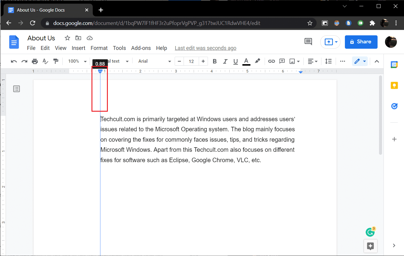 Klik panah berwarna biru yang menghadap ke bawah dan seret di google docs. Cara Membuat Indentasi Gantung di Word dan Google Documents