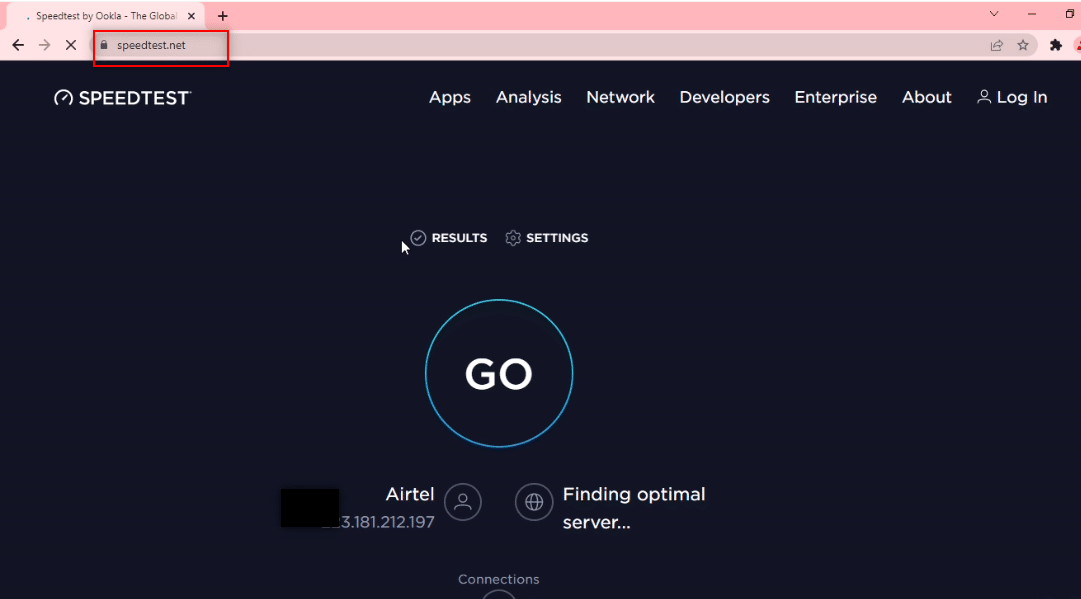 Kunjungi situs web Speedtest. Perbaiki Telegram Web Tidak Berfungsi