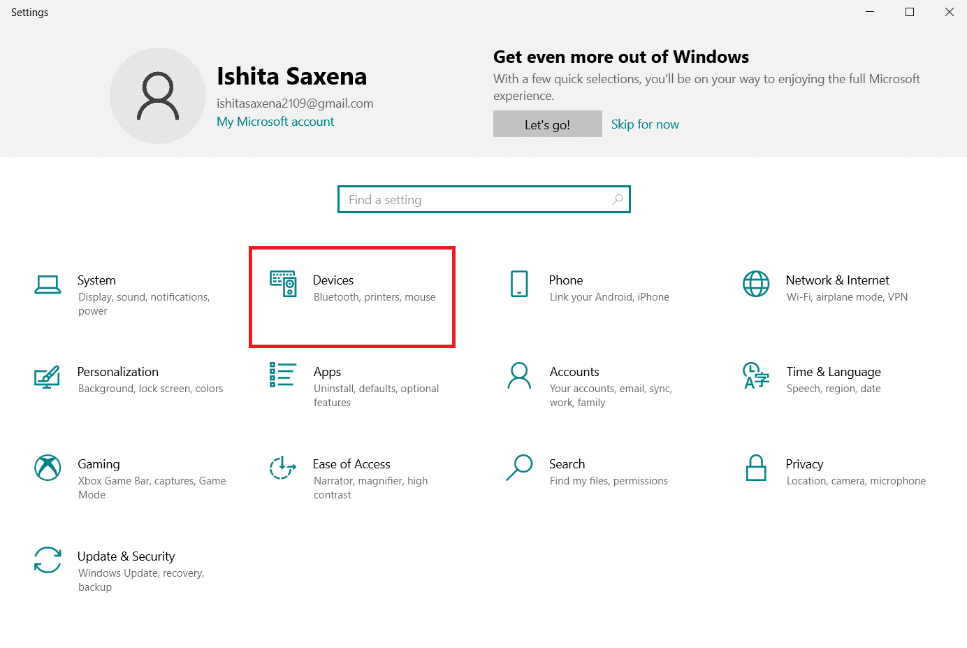 Vaya a la pestaña Dispositivos. Cómo reparar el error del controlador de Bluetooth en Windows 10