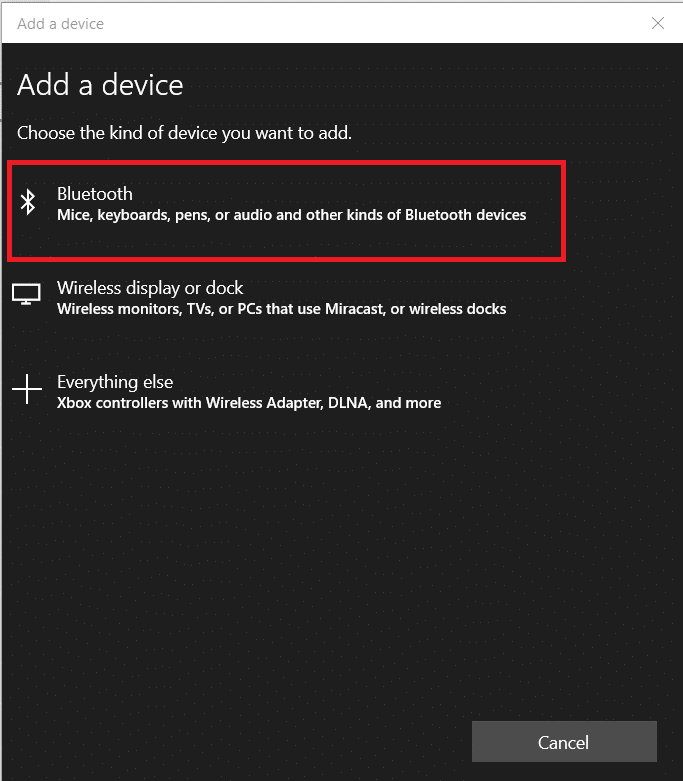 Fare clic su Bluetooth. Come correggere l'errore del driver Bluetooth in Windows 10