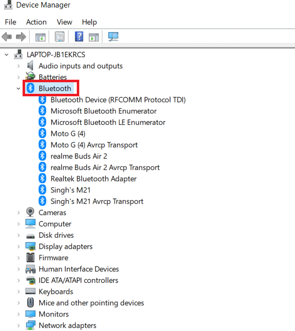 Fare doppio clic per espandere il Bluetooth. Come correggere l'errore del driver Bluetooth in Windows 10