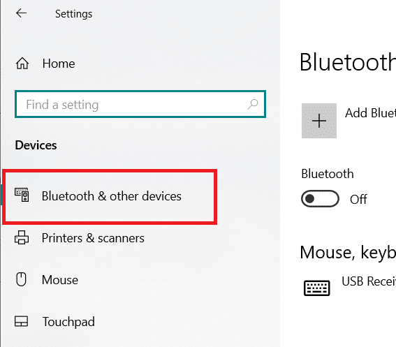 Seleccione Bluetooth y otros dispositivos