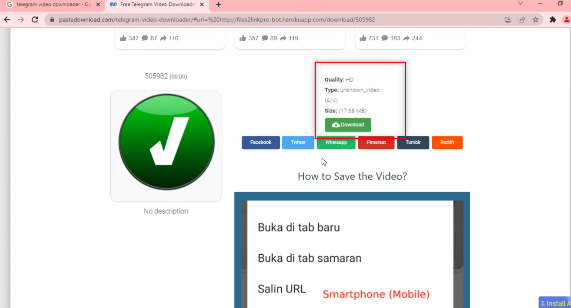 Klik tombol Unduh