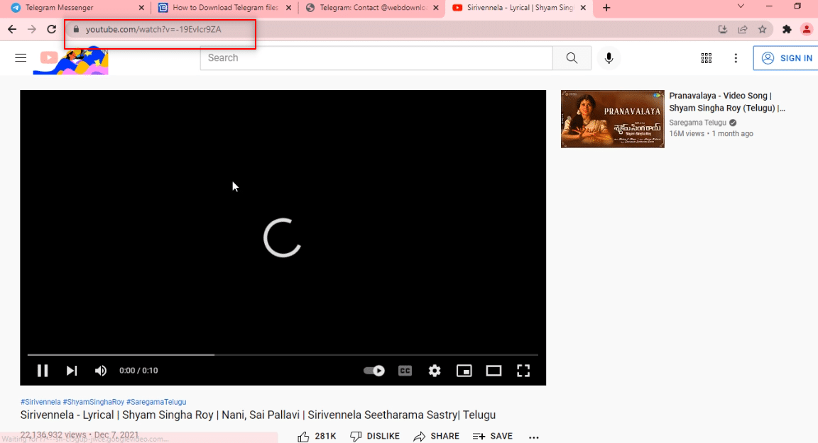 Salin tautan atau alamat URL video