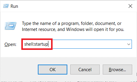 Tastați shell:startup și apăsați Enter