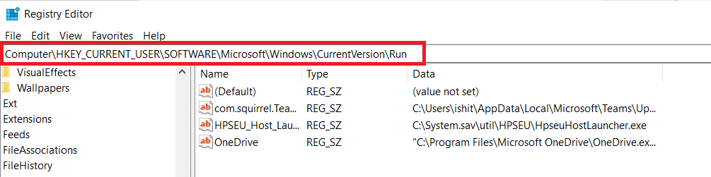 Navigieren Sie im Registrierungseditor zum folgenden Speicherort