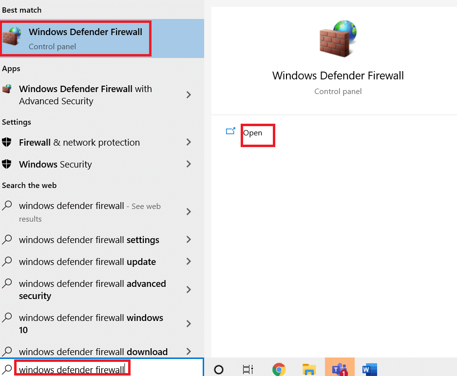 Windows Defender 방화벽 열기