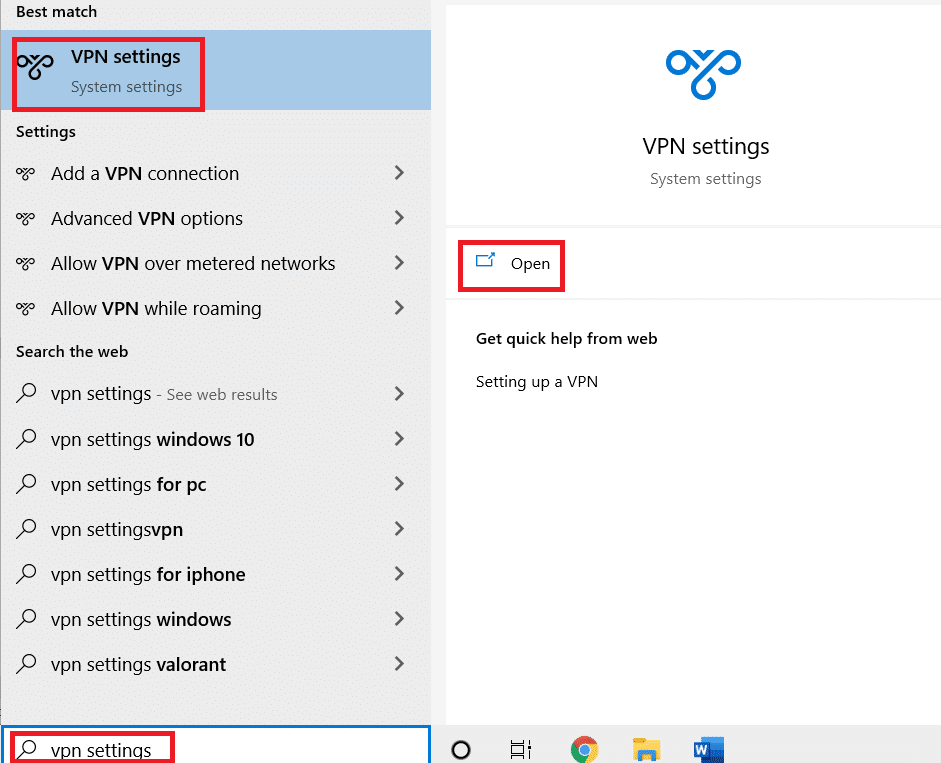 เปิดการตั้งค่า VPN