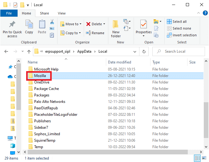 Kliknij dwukrotnie folder Mozilla, aby go otworzyć.