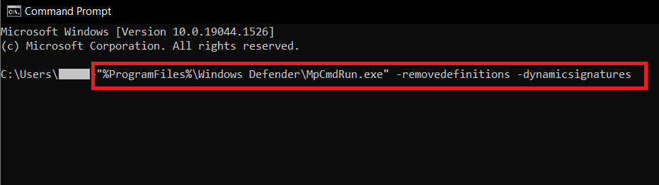 Ligne de code dans l'invite de commande. Comment effectuer la mise à jour de la définition de Windows Defender