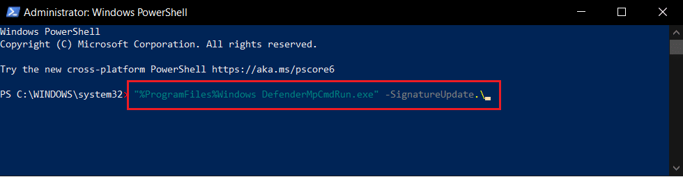 Polecenie aktualizacji podpisu programu Windows Powershell