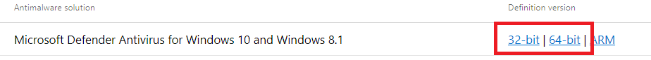 Opzione a 32 bit e 64 bit. Come eseguire l'aggiornamento della definizione di Windows Defender