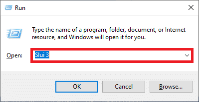 ketik Slui 3 di kotak dialog dan tekan Enter