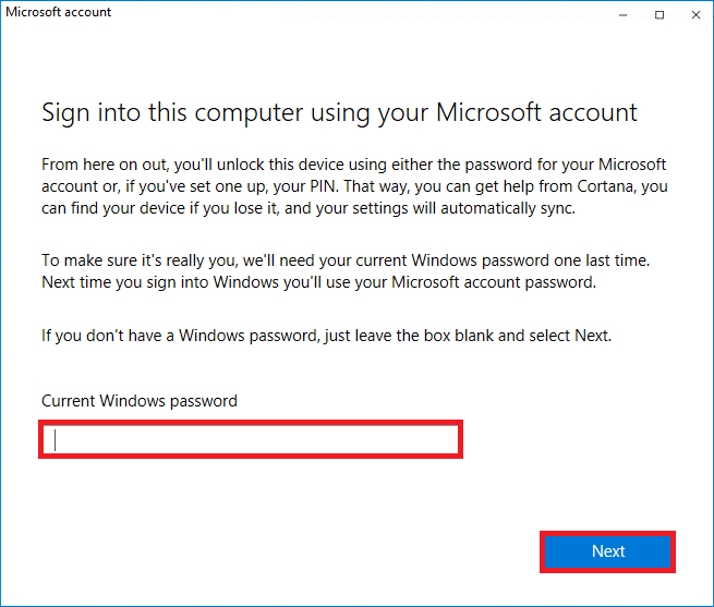 Jika akun Microsoft Anda tidak terhubung ke sistem, masukkan kata sandi masuk sistem Anda. Klik Berikutnya. Perbaiki Kesalahan Windows 10 0xc004f075