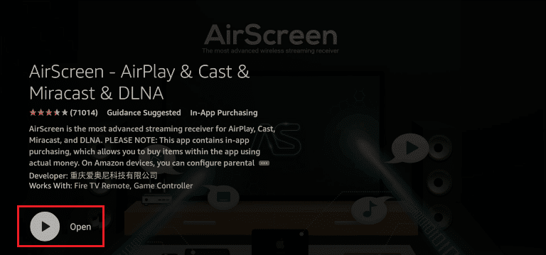 aplicación airscreen amazon firestick