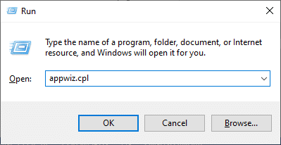 Ora, digita appwiz.cpl come mostrato e premi Invio. Risolto il problema con win32kfull.sys BSOD in Windows 10