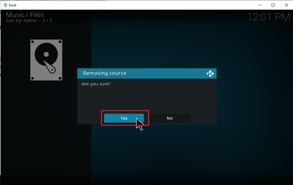 Cliquez sur Oui pour confirmer la suppression du dossier. Comment télécharger de la musique sur Kodi