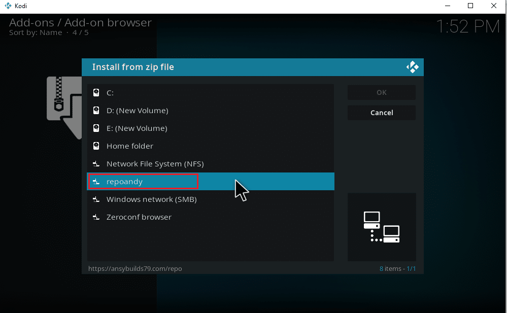 Suchen Sie den gespeicherten Medienquellenordner. So laden Sie Musik auf Kodi herunter