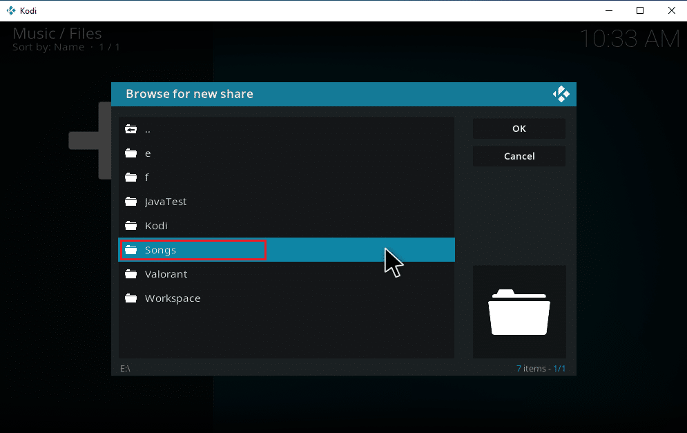 選擇要導入的文件夾。如何將音樂添加到 Kodi