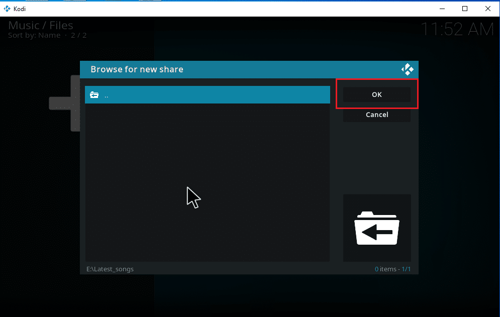 Klik Oke untuk mengimpor. Cara Menambahkan Musik ke Kodi
