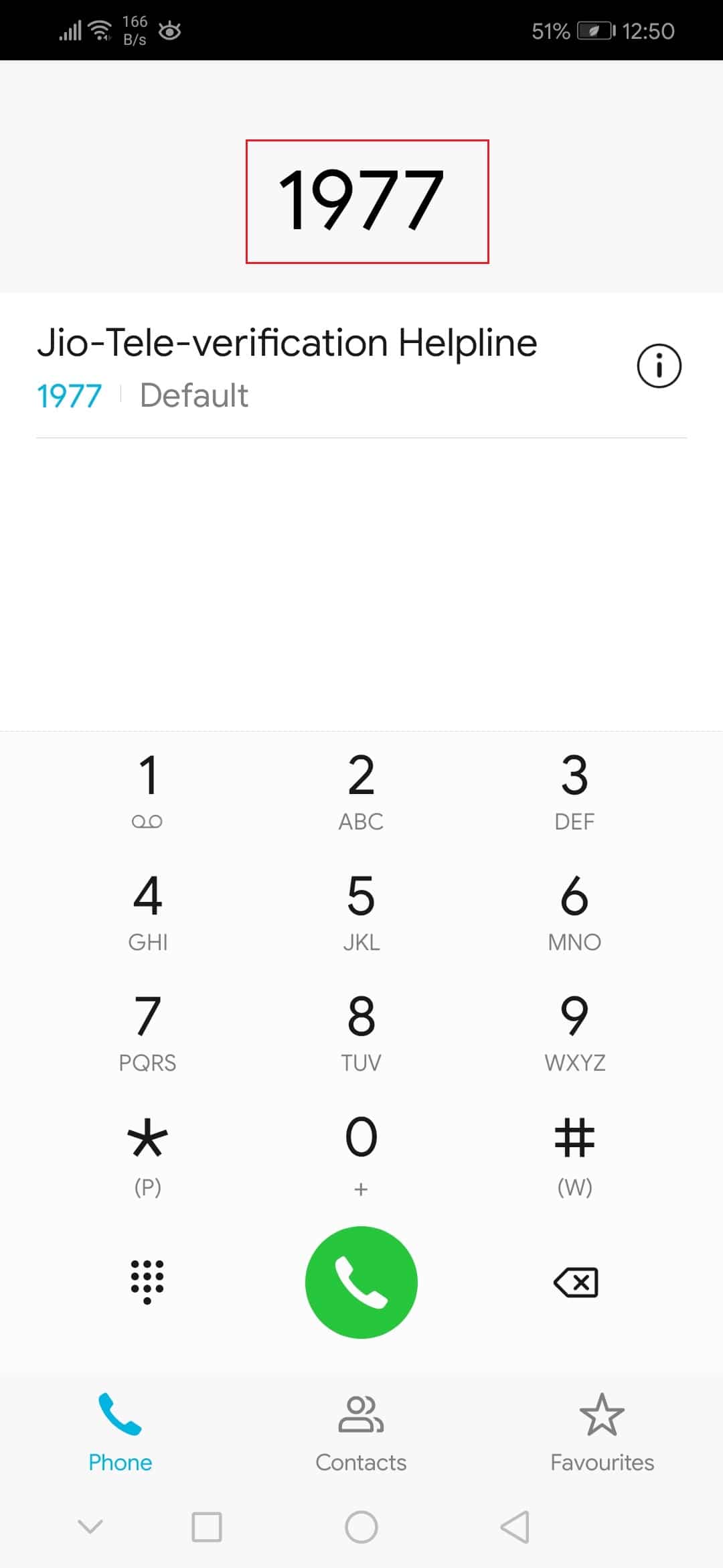 wybierz 1977, aby zdalnie zweryfikować Jio SIM w telefonie z Androidem