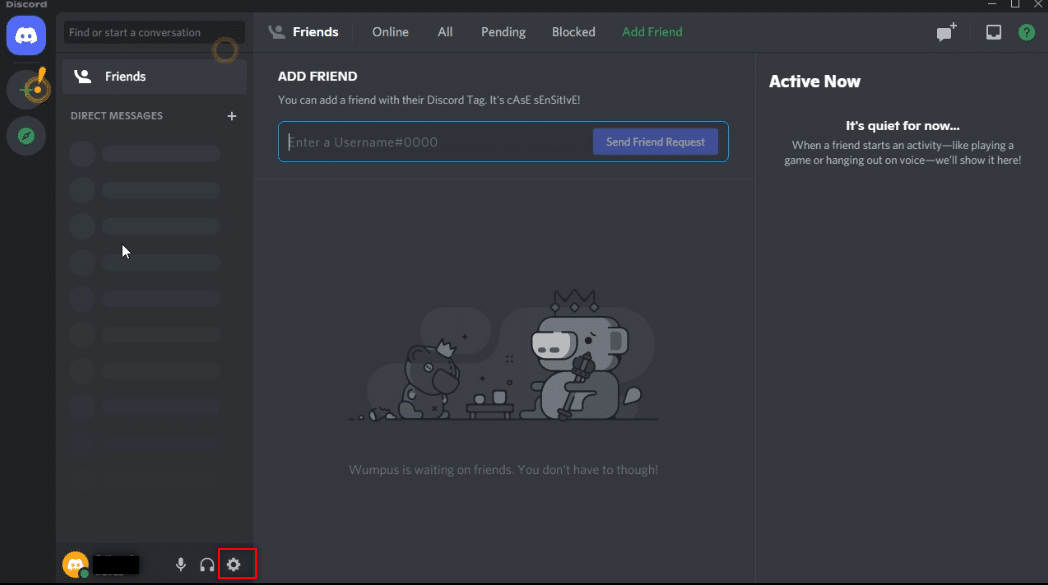 คลิกที่ตัวเลือกการตั้งค่าผู้ใช้ วิธีแชร์หน้าจอ Netflix บน Discord โดยไม่มีหน้าจอดำ