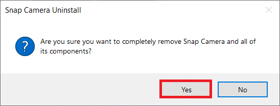 Haga clic en Desinstalar en la ventana emergente. Reparar cámara instantánea No hay error de entrada de cámara disponible