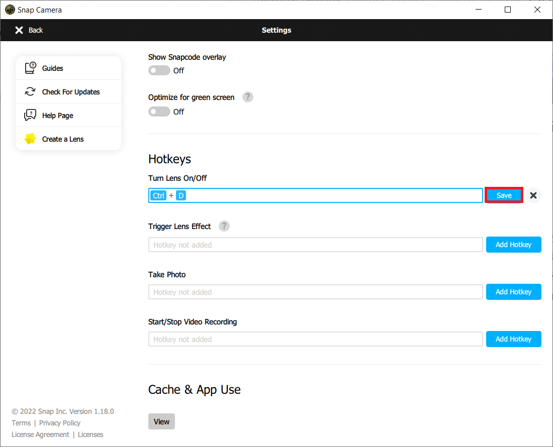 Clic en Guardar. Reparar cámara instantánea No hay error de entrada de cámara disponible