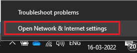 Öffnen Sie die Option Netzwerk-Interneteinstellungen