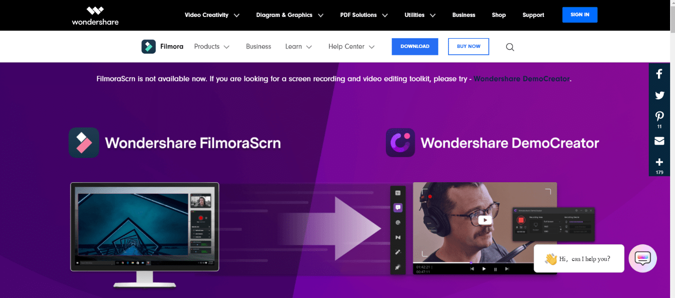 Filmora Scrn. Il miglior registratore di schermo gratuito per PC