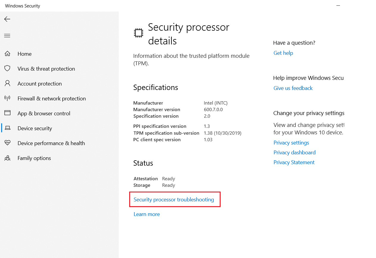 ตัวเลือกการแก้ไขปัญหาตัวประมวลผลความปลอดภัย วิธีแก้ไข Trusted Platform Module 80090016 Error