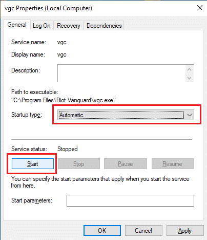 เปลี่ยนการตั้งค่าที่เกี่ยวข้องในคุณสมบัติ vgc วิธีแก้ไขข้อผิดพลาด Valorant Val 43 ใน Windows 10