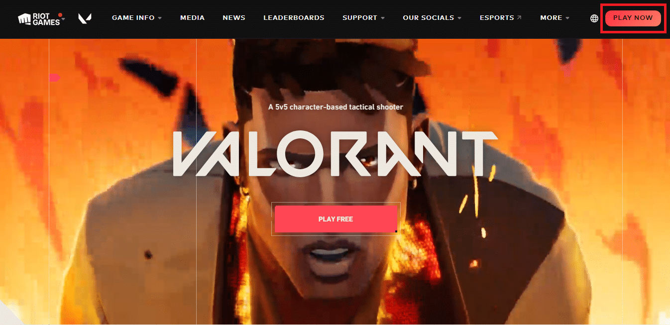 Cliquez sur le bouton JOUER MAINTENANT. Comment réparer l'erreur Valorant Val 43 dans Windows 10
