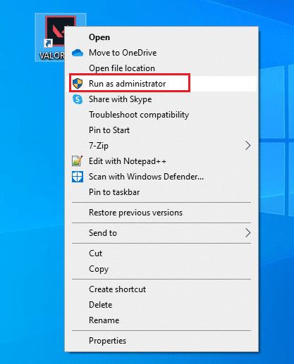Führen Sie Valorant-Spiele als Administrator aus